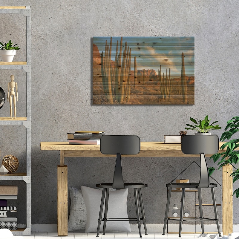 Senita Cactus, Ajo Mountains, Organ Pipe Cactus Nm, Arizona Print On Wood by Tim Fitzharris - Multi-Color