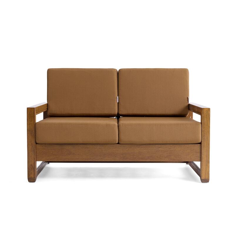 5-Piece Teak Wood Outdoor Patio Conversation Set with Cushion