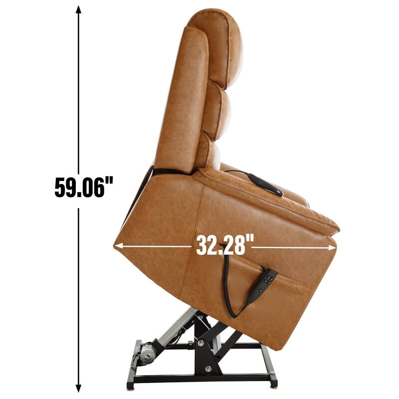 Chenille Dual Motor Infinite Power Lift Recliner Chair with Power-Remote, Heat Massage and Heavy Duty Motion Mechanism