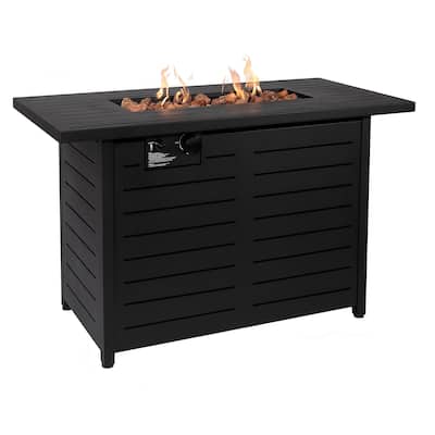 Ore 42" Propane Fire Pit Table for Patio, Black (60,000 BTU) - N/A