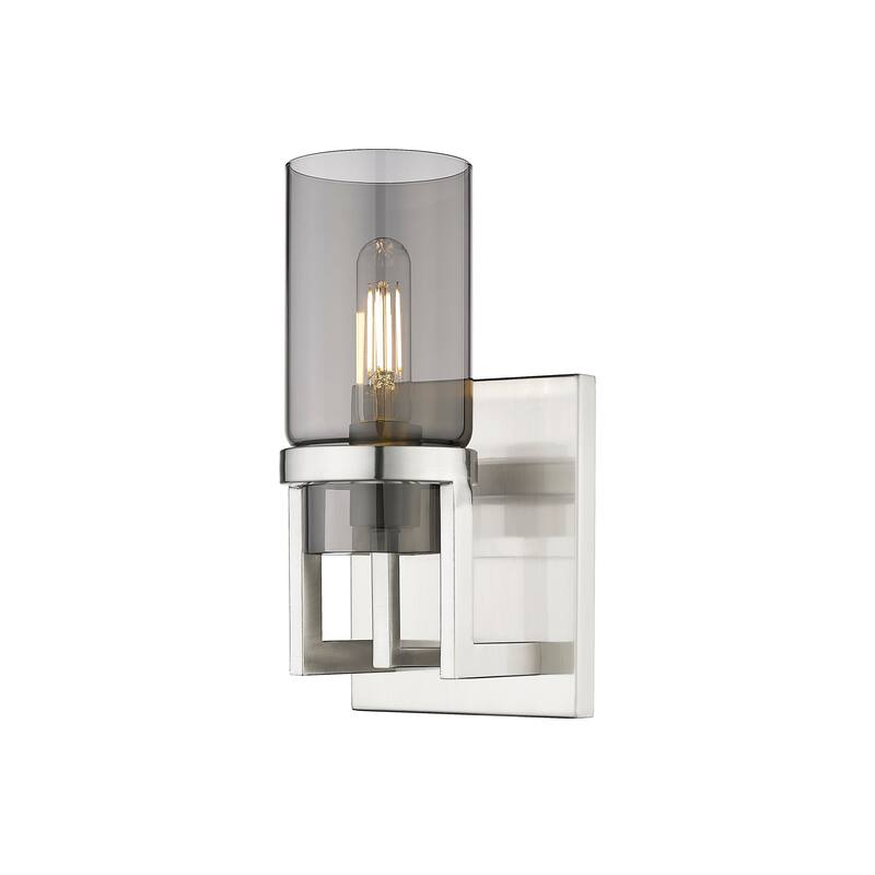 Innovations Lighting Utopia - 1 Light 8" Wall-Mounted Sconce - Satin Nickel/Plated Smoke
