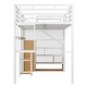 preview thumbnail 11 of 22, Full Size Metal Loft Bed with Wardrobe, Built-in Wood Tabletop Desk, Storage Shelves and Storage Stairs for Bedroom