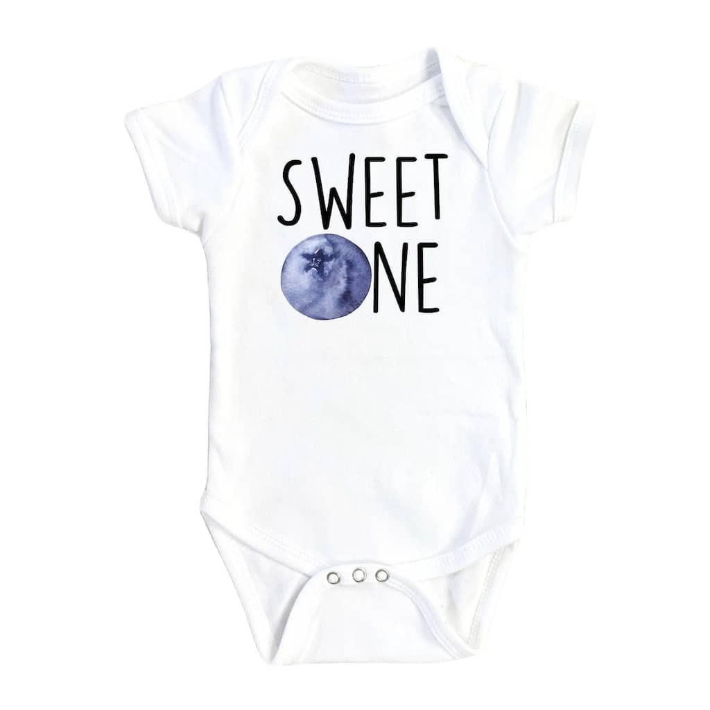Blueberry Sweet One - Baby Boy Girl Clothes Infant Bodysuit Funny Cute Newborn