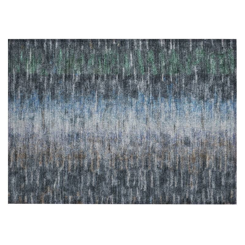 Machine Washable Indoor/ Outdoor Contemporary Ombre Chantille Rug