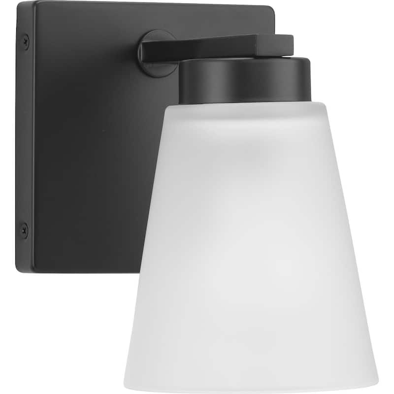 Tanner Collection One-Light Matte Black Transitional Vanity Light - 5.12 in x 6.75 in x 7.12 in