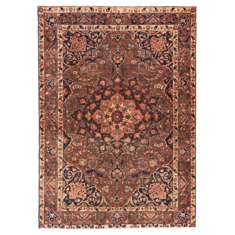 ECARPETGALLERY Hand-knotted Anatolian Vintage Dark Copper Wool Rug - 4'8 x 6'5