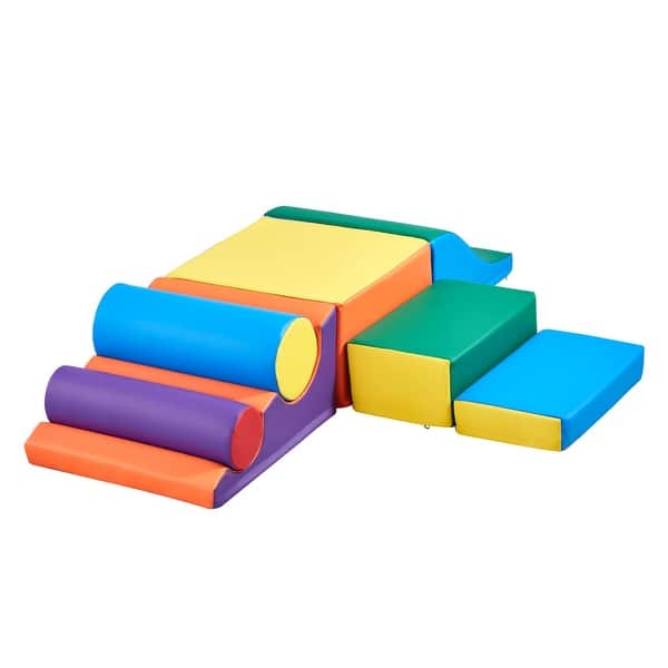 slide 2 of 12, Multi Color Foam Climbing Blocks Set, 7 Piece PU Leather, Educational and Safe - N/A Multi
