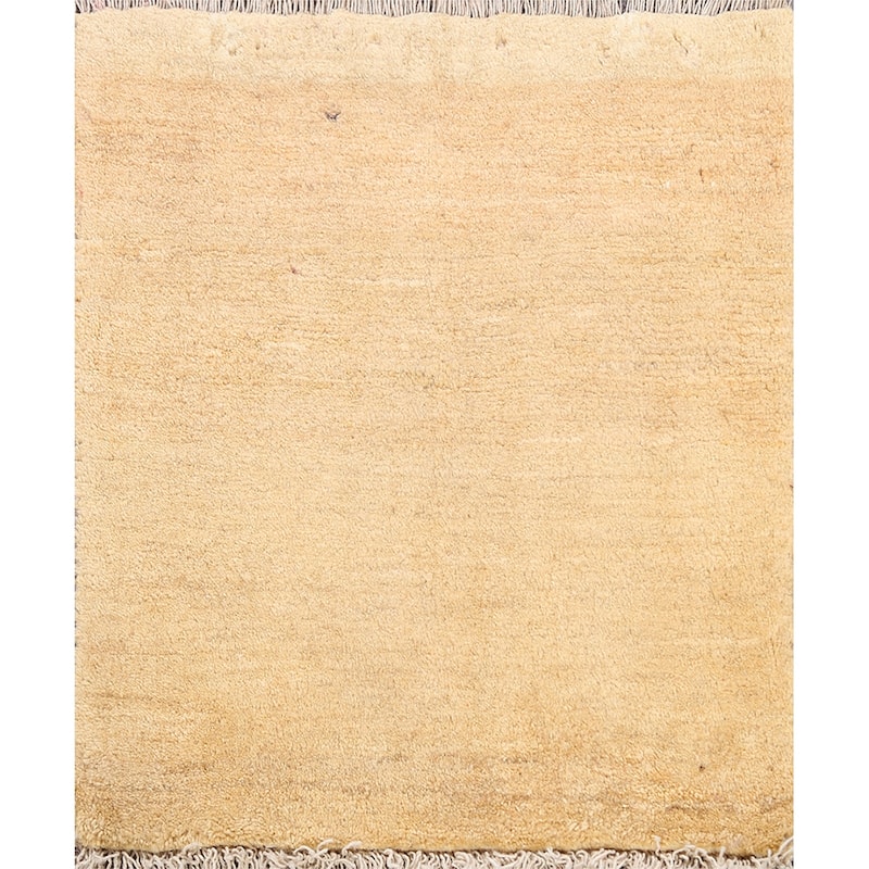 Solid Contemporary Gabbeh Persian Area Rug Wool Handmade Carpet - 1'8" x 1'10" Square