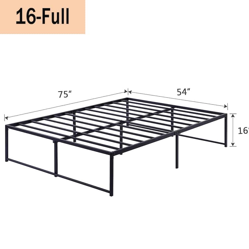 VECELO 14/16/18 inch Metal Platform Bed Frames Steel Slat,Mattress Foundation with Steel Slat Support/No Box Spring Needed