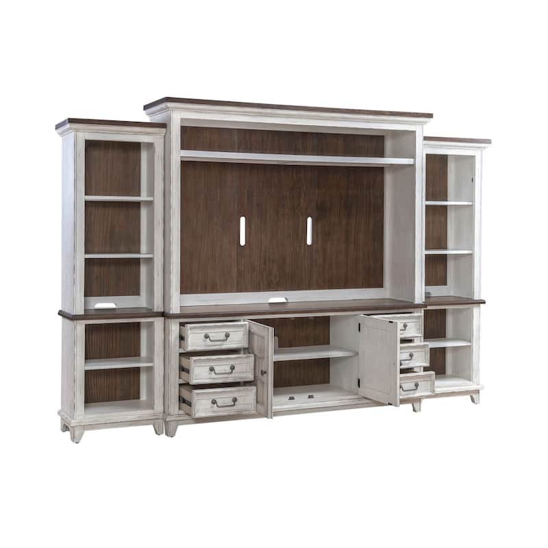 River Place Riverstone White & Tobacco Entertainment TV Console Various Sizes