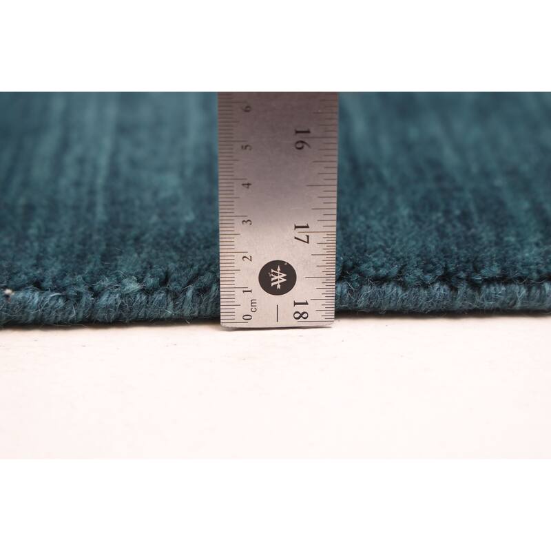 ECARPETGALLERY Hand Loomed Indo Gabbeh Dark Teal Wool Rug - 8'2 x 9'10