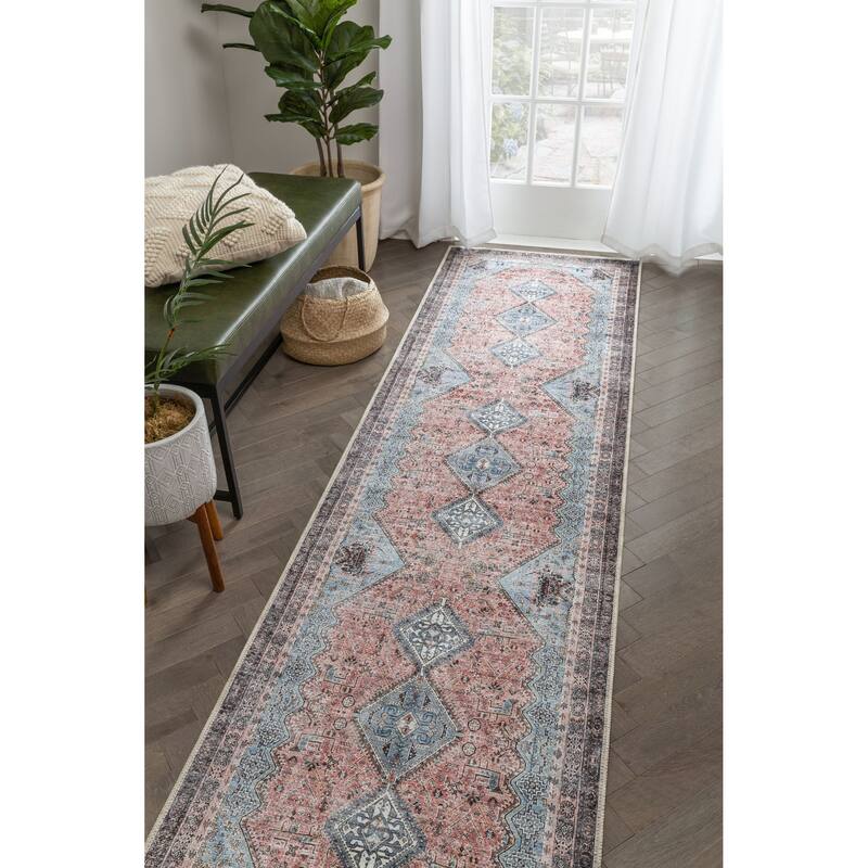 Well Woven Lotus Menda Vintage Medallion Machine Washable Area Rug