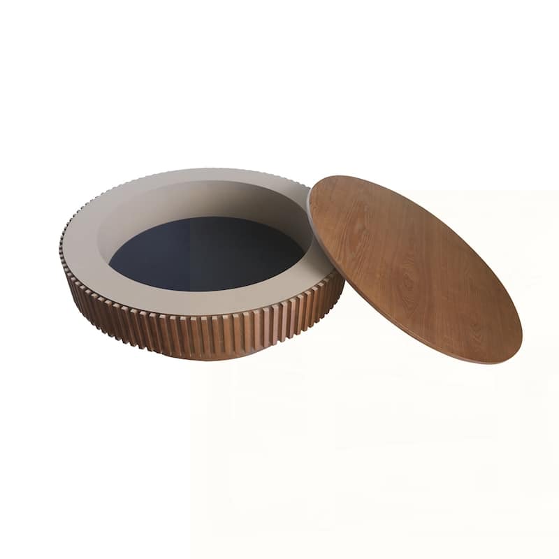 Round Coffee Table with Storage