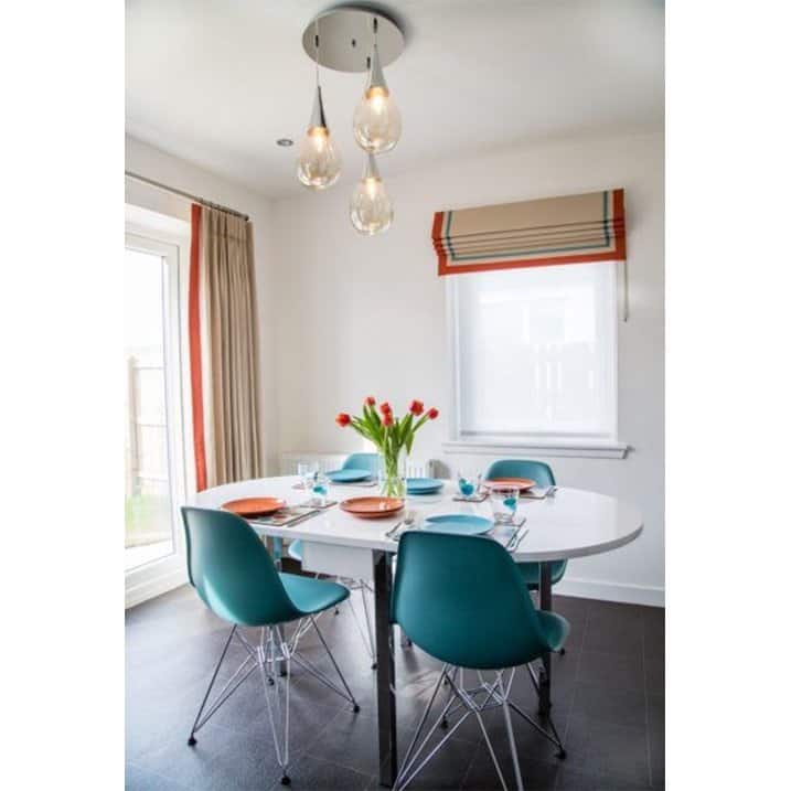 Set of 2 Modern Designer Plastic Dining Chairs with Aluminum Metal Legs, Accent Side Chairs