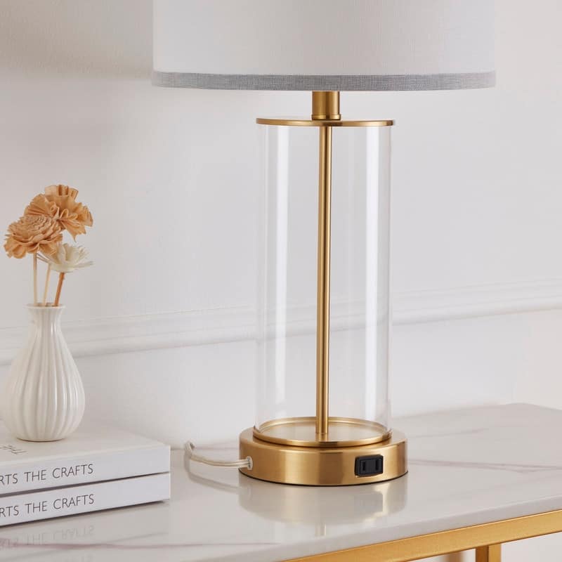 KAWOTI 23.25" Touch Control Table Lamp Set with USB Ports (Set of 2) - W12" * H23.25"