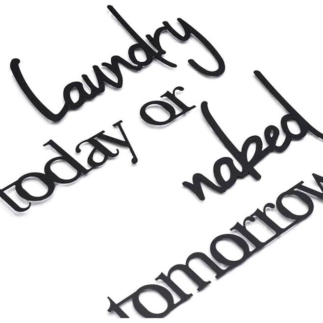 Laundry Today or Naked Tomorrow Metal Wall Decor - Laundry Room Art, 5-Piece Set