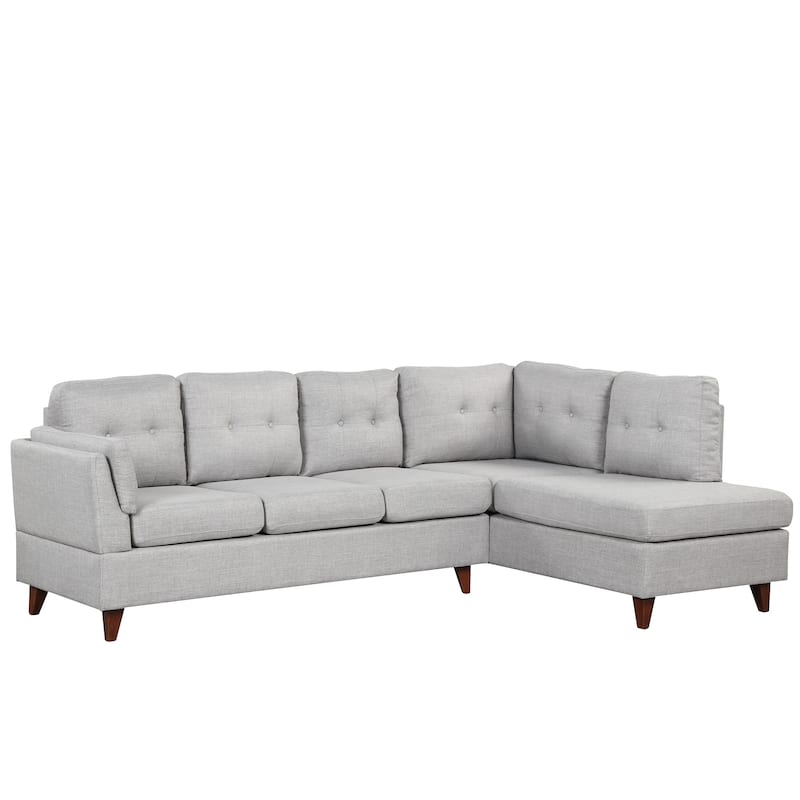 Modern Linen Fabric Sofa, L-Shape Couch with Chaise Lounge,Sectional Sofa - Right Facing