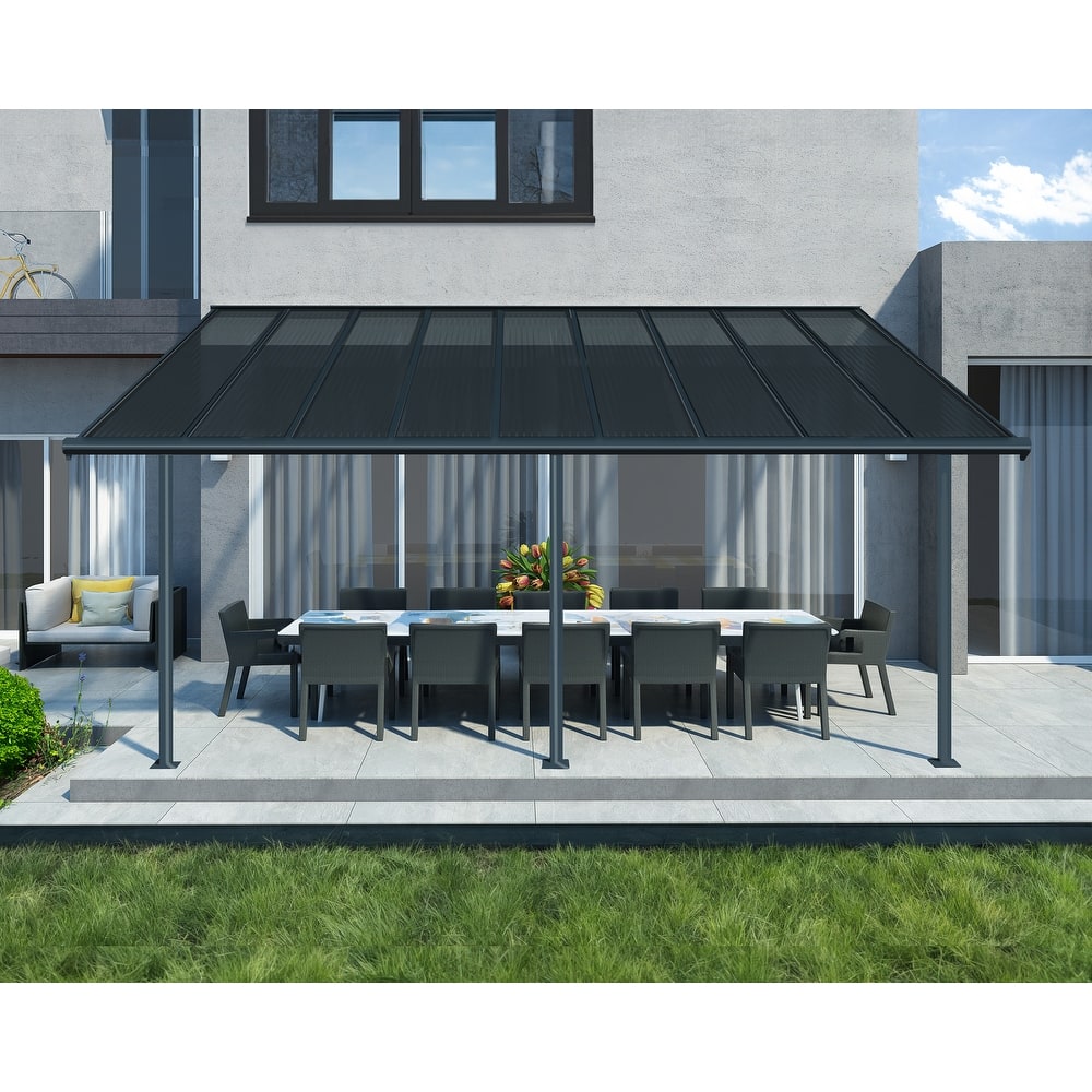 Sierra 10 ft. Gray/Gray Aluminum Patio Cover