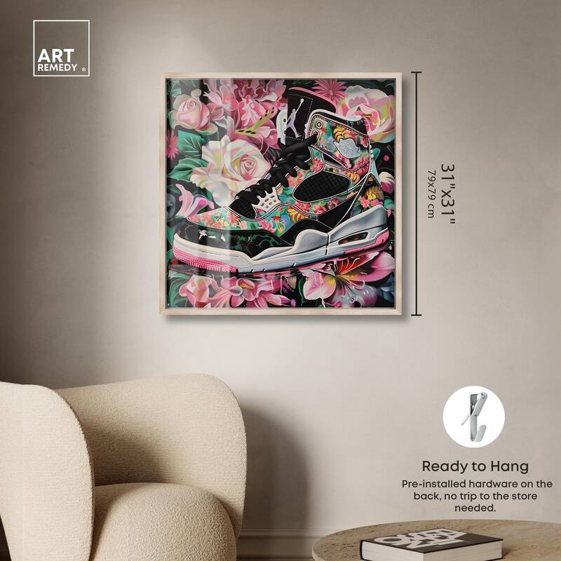 Hidden in Floral Bloom Sneaker Shadowbox by Art Remedy