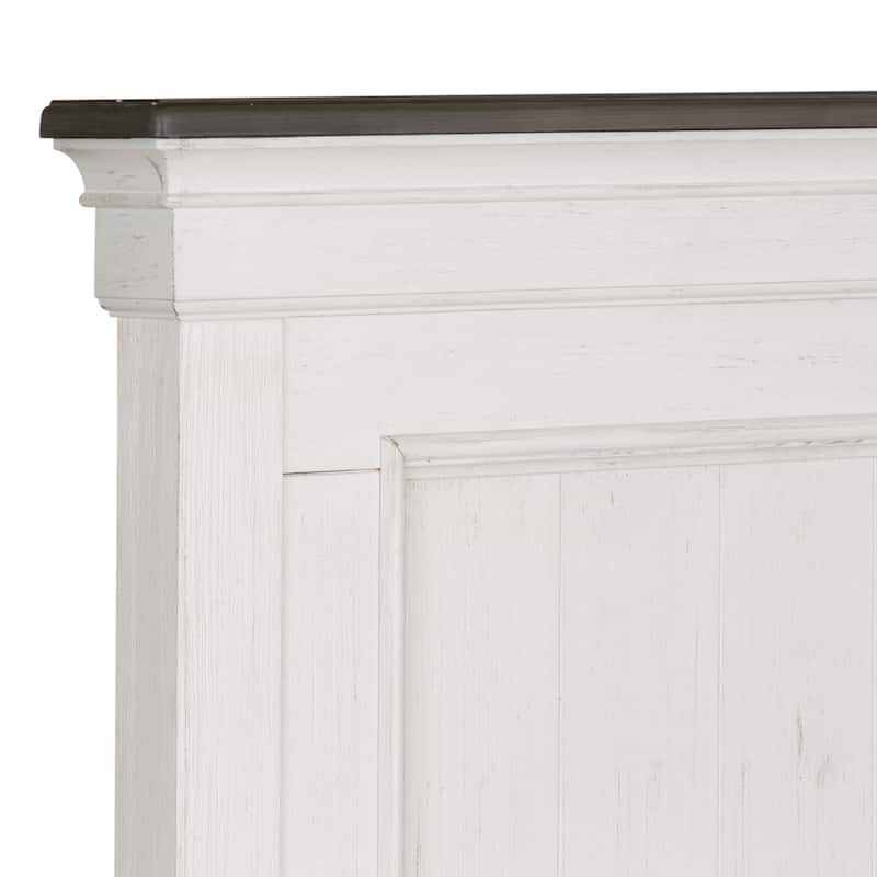 Copper Grove Allyson Park Wirebrushed White Charcoal King Panel Bed
