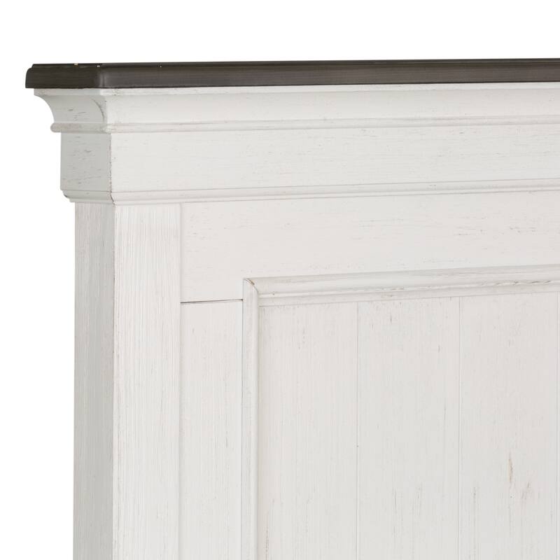 Copper Grove Allyson Park Wirebrushed White Charcoal Queen Panel Bed