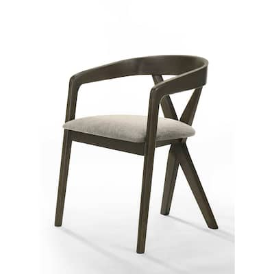 Modrest Weiss Mid-Century Modern Light Grey Fabric & Wenge Dining Chair
