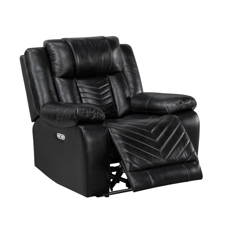 Ridge 40" Faux Leather Power Recliner - LED and Charging Ports