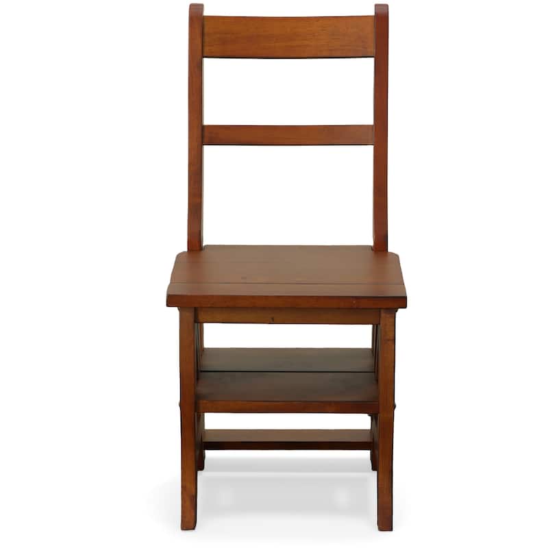Copper Grove Stevensville Folding Wood Library Ladder Chair