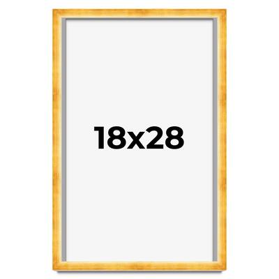 18x28 Shadow Box Frame Gold | 1.625 Inches Deep Real Wood Traditional
