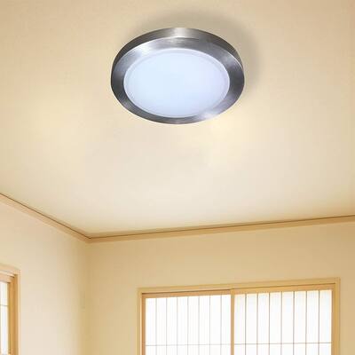 Berlie 1 Integrated LED Ceiling Light in Brushed Nickel Flush Mount