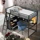 preview thumbnail 1 of 7, Twin Size Loft Bed With Desk and Shelves,2 Built-in Drawers for Home Black