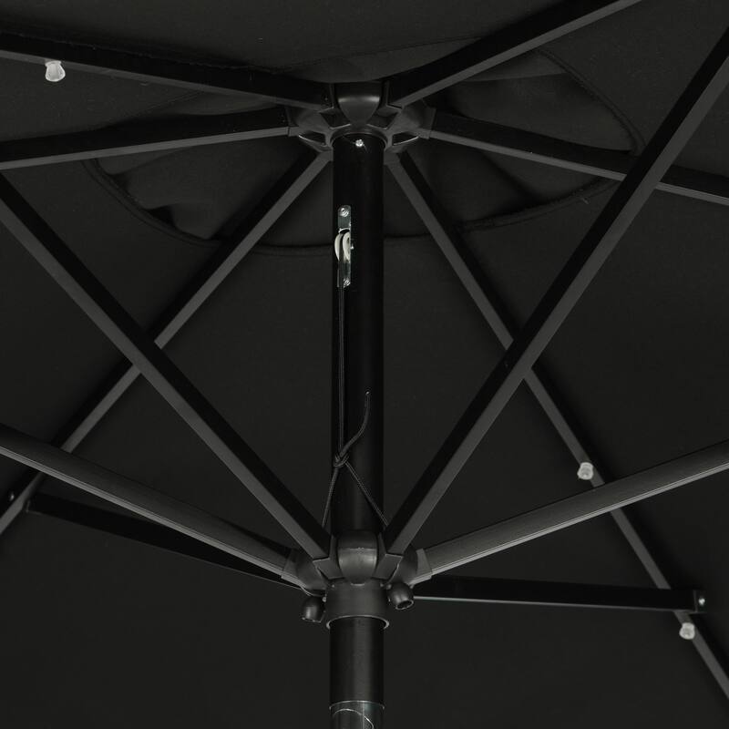 Island Umbrella Nassau 6.5-ft x 10-ft Rectangular Market Umbrella with LED Bulb Lights - Breez-Tex Canopy