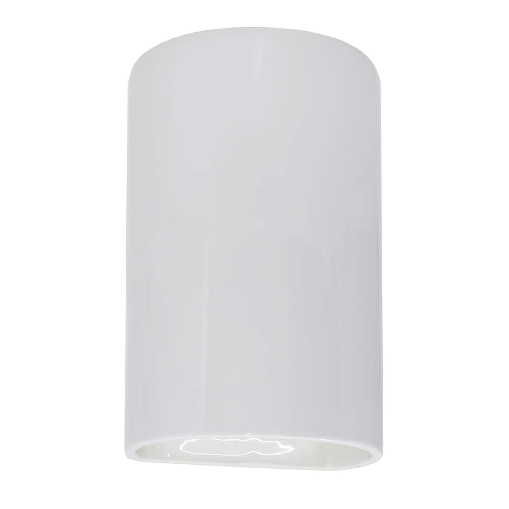 Justice Design Ambiance - Large Cylinder Wall Sconce - Closed Top (Outdoor) - Replaceable Bulb