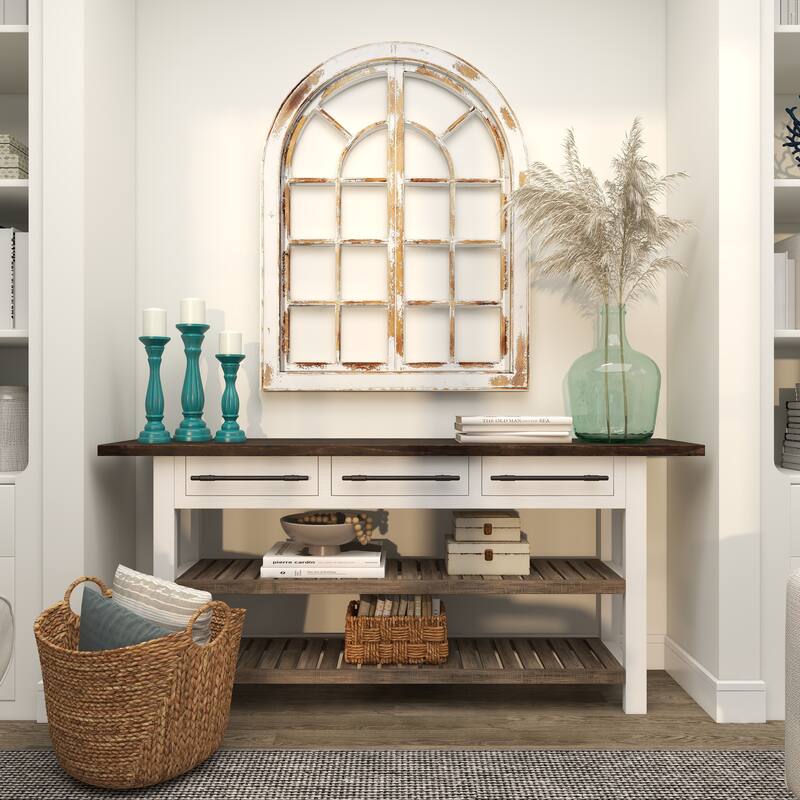 Gray, Green, Brown or Blue Wooden Distressed Turned Decorative Candle Holder (Set of 3)