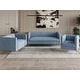 preview thumbnail 5 of 57, Clayfell Weiss Velvet Square Arm Chair/ Loveseat/ Sofa Accent Chair , Loveseat , Sofa - Blue