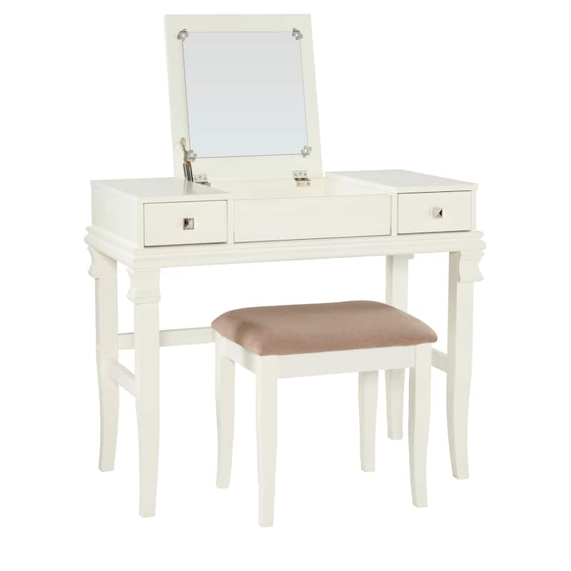 Linon Orhei White Vanity Set
