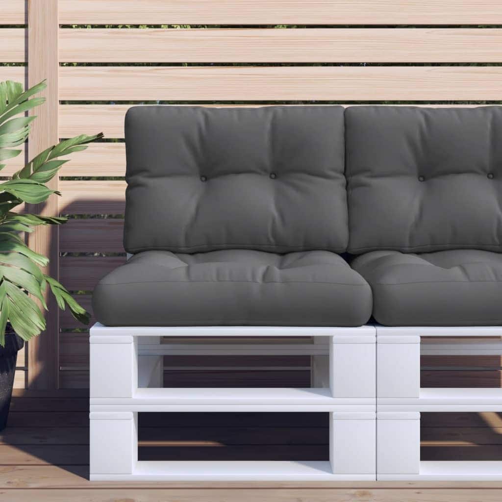 vidaXL Pallet Cushions 2 pcs Anthracite Fabric - 19.7" x 19.7" x 4.7"