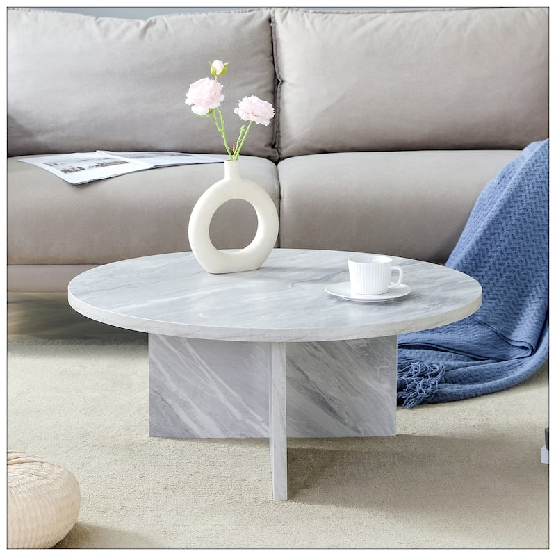 A Multi-style Decor Friendly MDF White Round Coffee Table