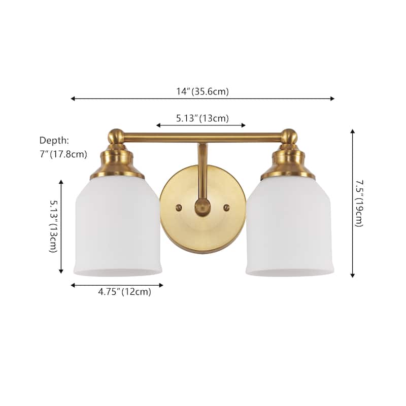 JONATHAN Y Jayne Iron/Frosted Glass LED Vanity Light