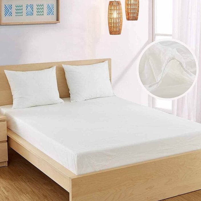 Heavy Duty Vinyl Mattress Protector - Fitted, Waterproof, Bed Bug & Allergen Resistant