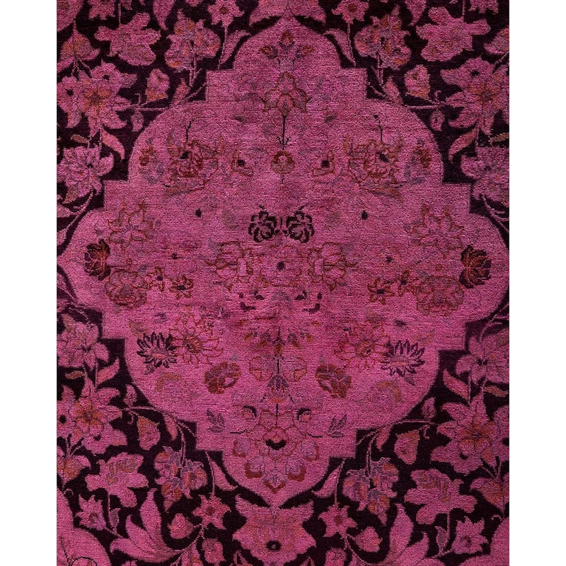 Overdyed, One-of-a-Kind Hand-Knotted Area Rug - Pink - 8' 2" x 10' 2"