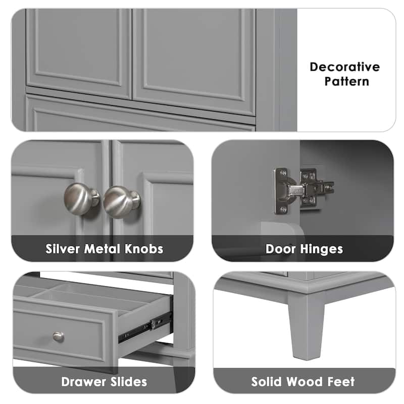 Bathroom Vanity with Sink, Bathroom Vanities with Doors and Drawer, Bathroom Storage Cabinet with Adjustable Shelf