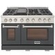 preview thumbnail 34 of 63, Professional 48 in. 6.7 cu. ft. Double Oven Natural Gas Range with 25K Power Burner, Convection Oven in Stainless Steel