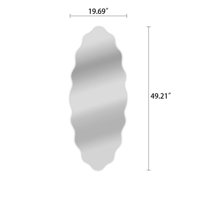 Oval Frameless Mirror - 49.2 x 19.7