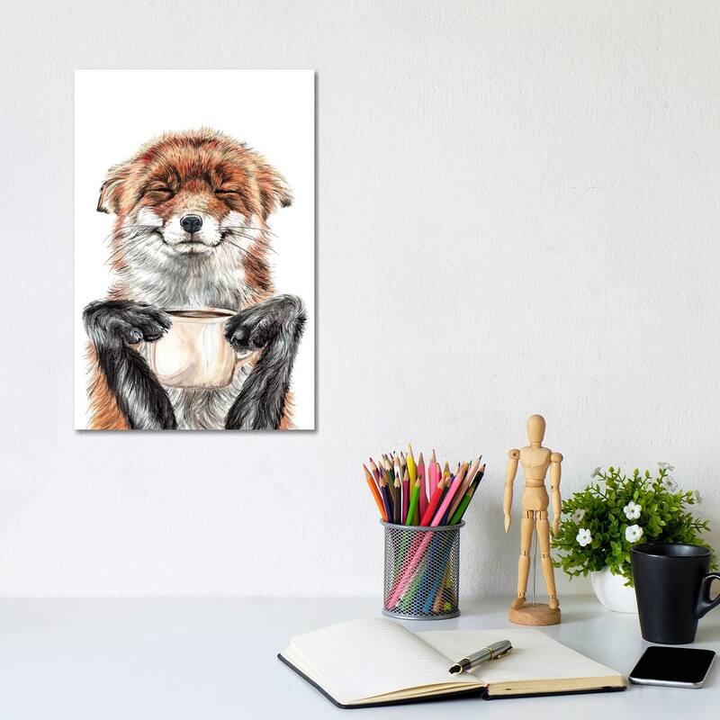 iCanvas "Morning Fox" by Holly Simental Canvas Print - 12x8x0.75
