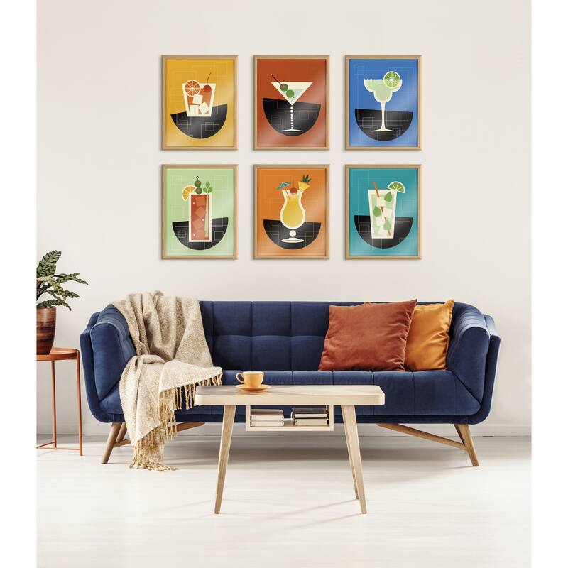 Kate and Laurel Blake Mojito Framed Printed Glass by Amber Leaders Designs