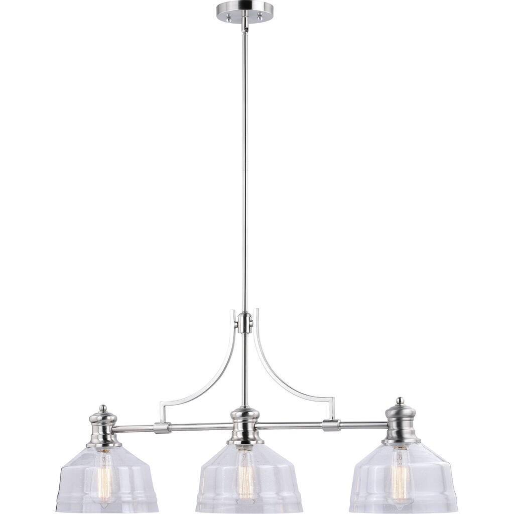 Vaxcel Lighting Beloit 3 Light 37" Wide Chandelier with Glass Shades