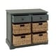 preview thumbnail 74 of 87, Cream, Teal, White or Brown Wood 2 Baskets and 1 Drawer Storage Unit - 16 x 13 x 28