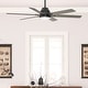 preview thumbnail 1 of 18, Hunter Wi-Fi Gravity Windmill Ceiling Fan w/LED Light Kit and Handheld Remote - Rustic, Transitional - SMART FAN! ENERGY STAR! 60" - Matte Black