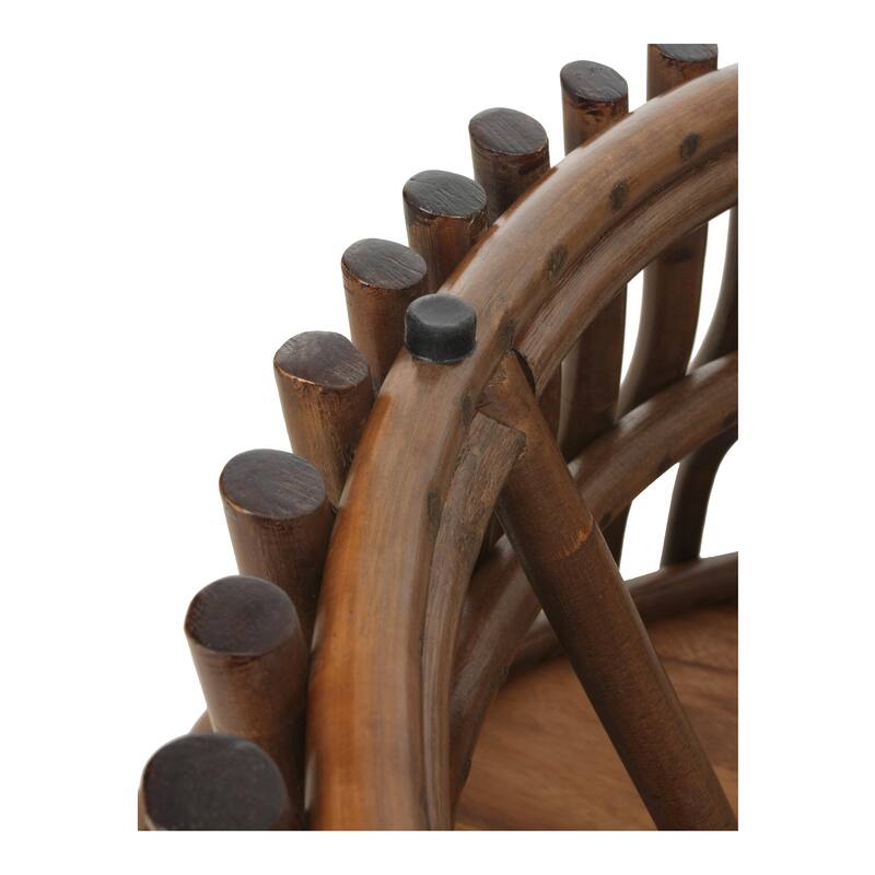 NPD Furniture Sona Modern Bohemian Rattan Coffee Table with Wood Top